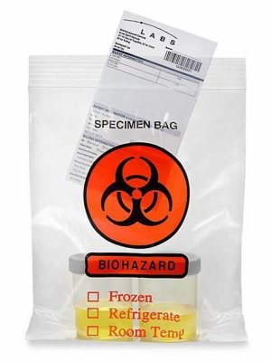 Bag Bio Hazard (6" x 9") (Clear w/Orange Bio Symbol)