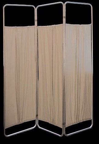 Screen Privacy 3-Panel King Size w/Casters (White)